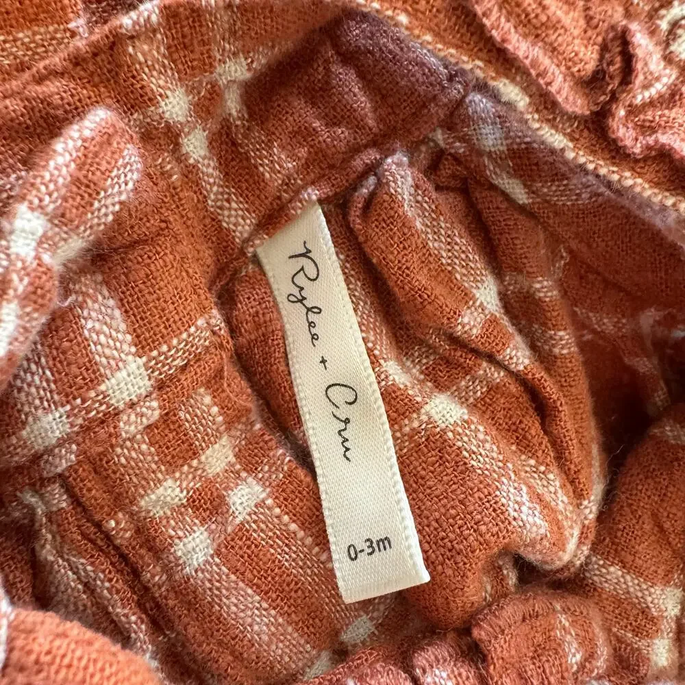 Rylee + Cru Maya Plaid Romper - Size 0-3 months